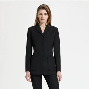 Theory Double Stretch Cotton Slim Blazer Black Size 8